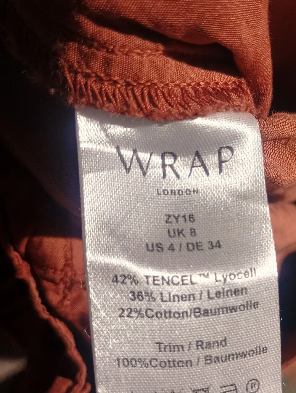 Wrap London Men's Rust-Brown Relaxed Chinos